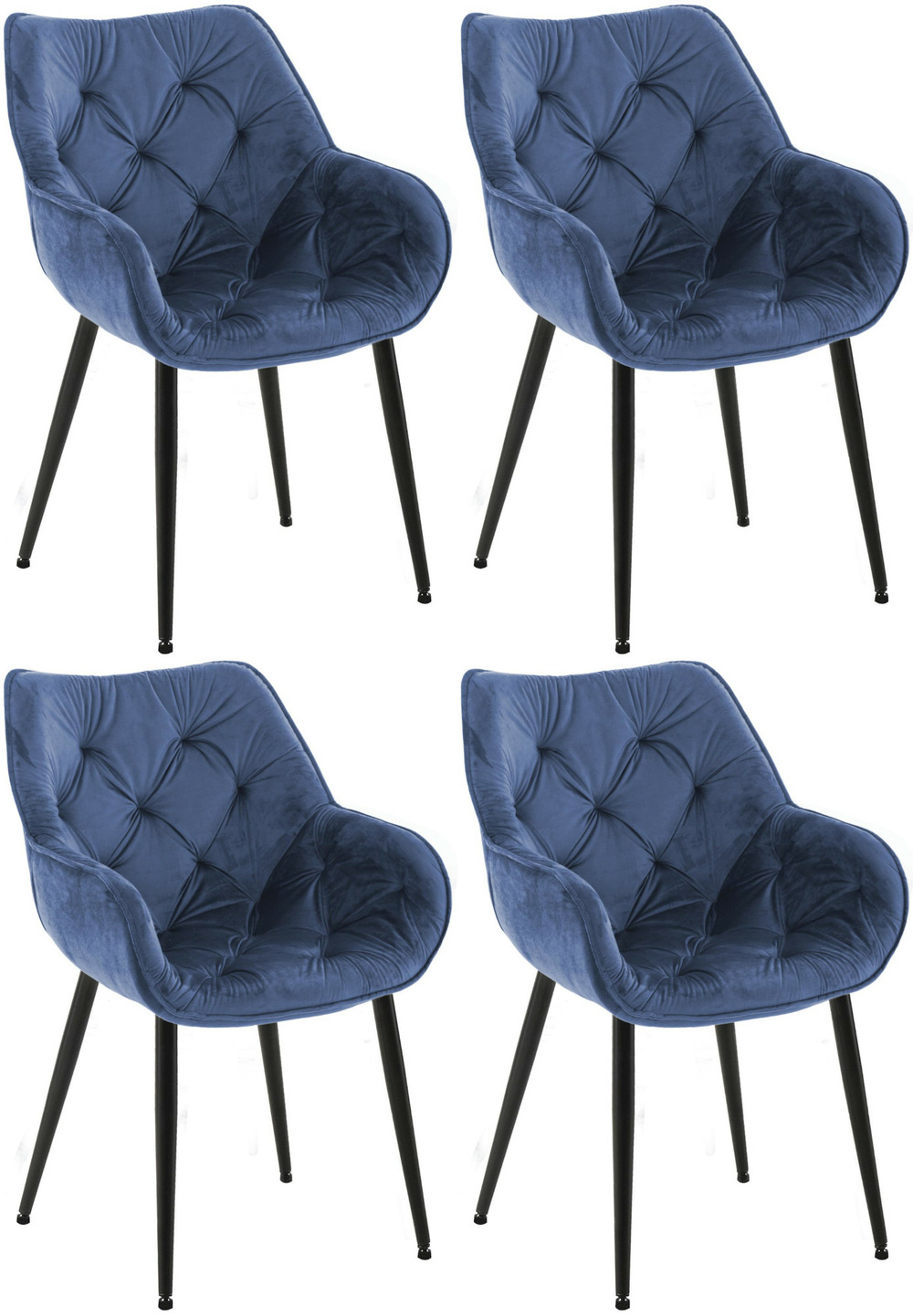 Lot de 4 chaises tanna velours