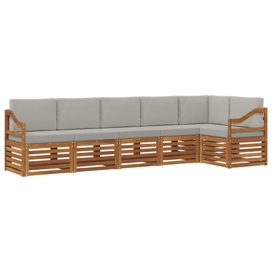 Ensemble de canapé d'angle 6 pcs gris naturel et clair