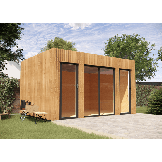 Bureau de jardin 4 saisons en bois 4,4 x 3,5 x 2,7 m / isolation re2020