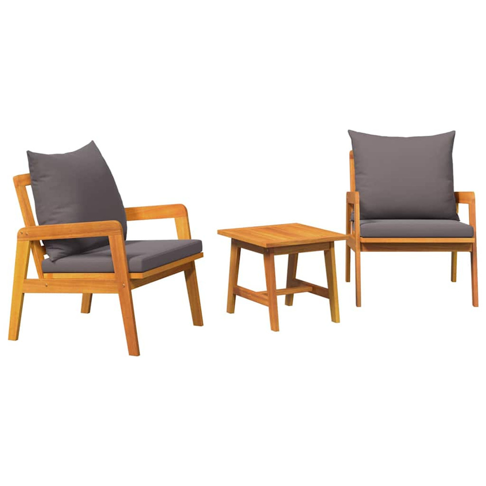Ensemble bistrot marron 45 x 45 x 38cm bois d'acacia massif
