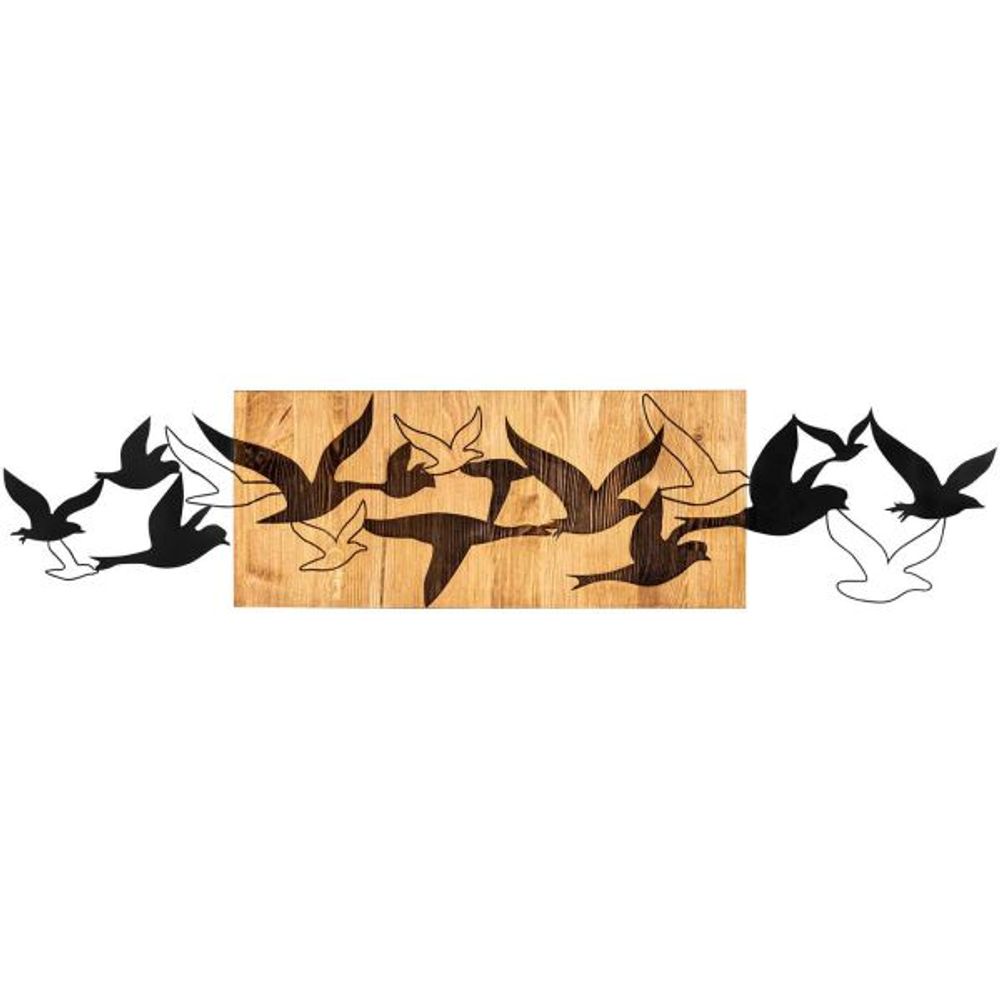 Décoration murale bois et métal animal albatros