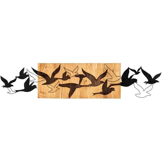 Décoration murale bois et métal animal albatros