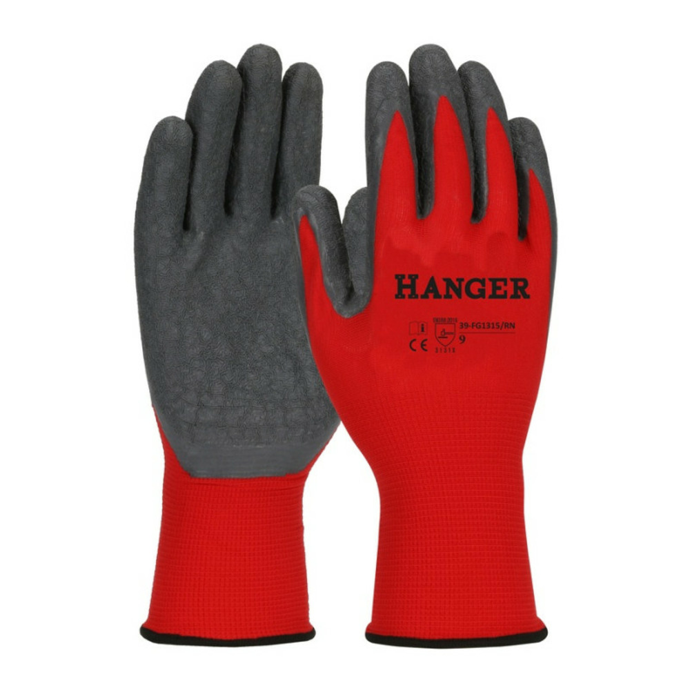Gants de travail h dex enduit latex t 08 en paire de 3 hanger 300011