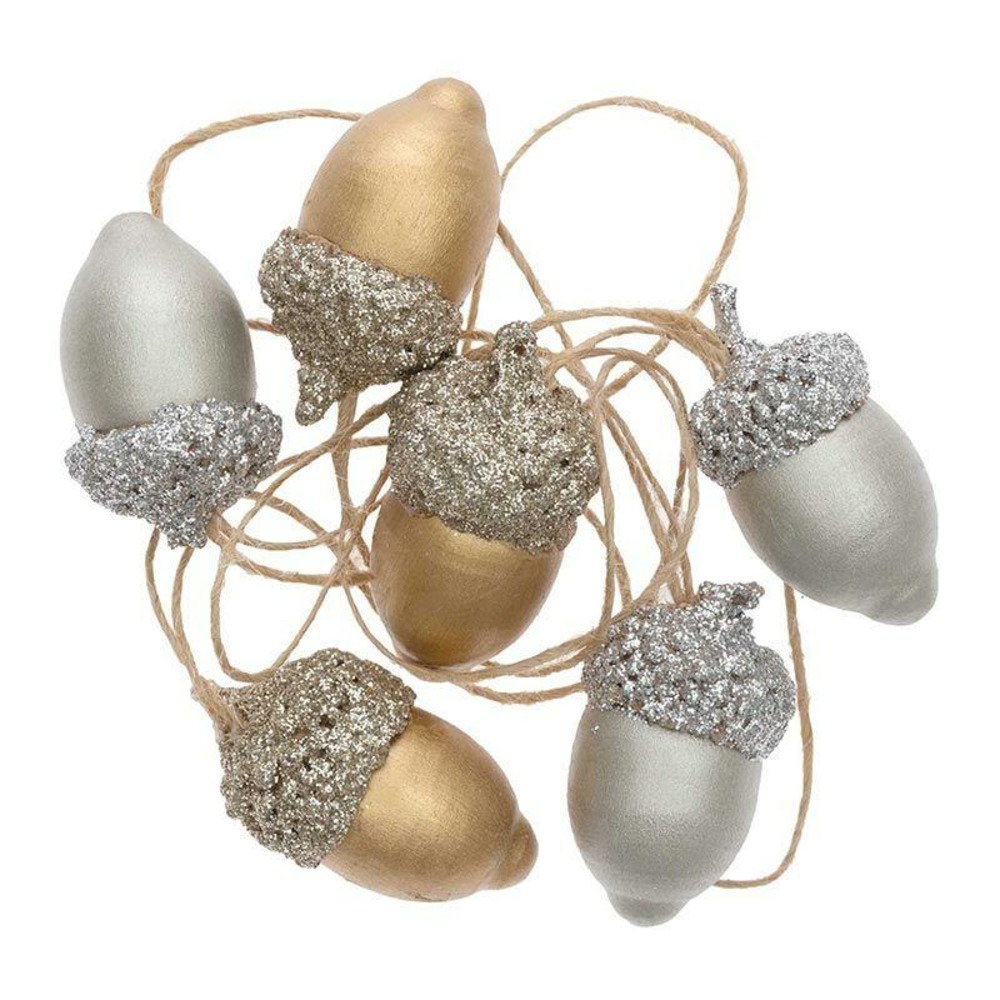 Pendentifs 6 glands en bois or et argent