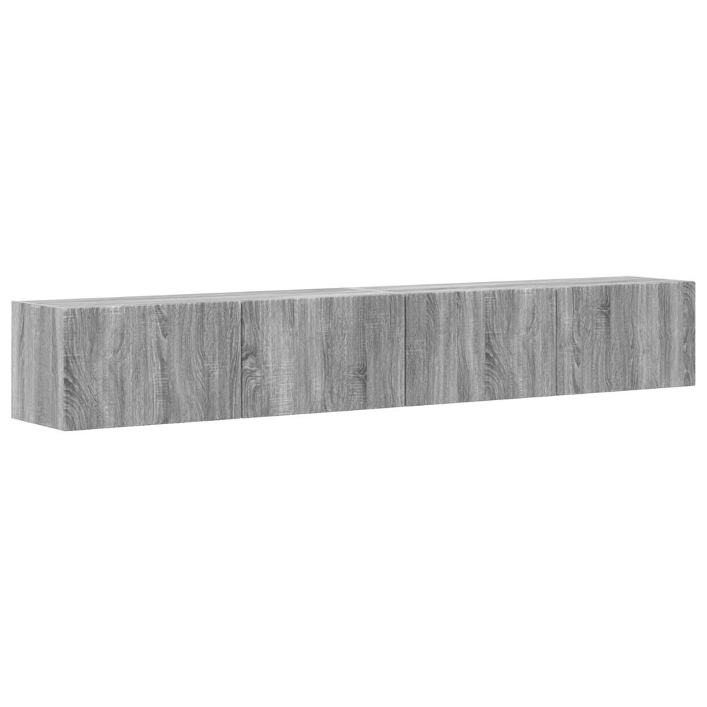 Meuble tv mural 2 pc gris sonoma bois d'ingénierie