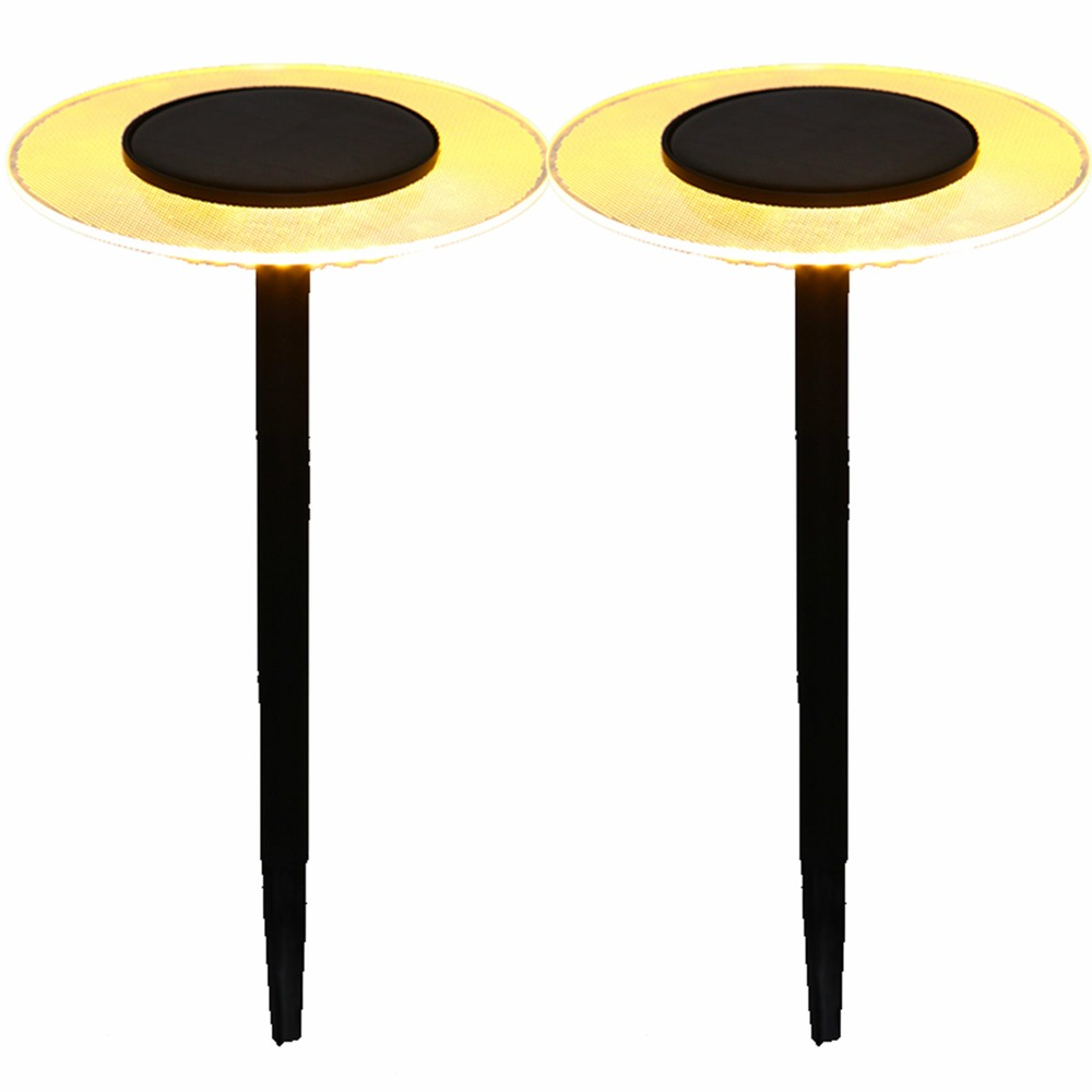 2 balises solaires à piquer ufo noir acier h35cm