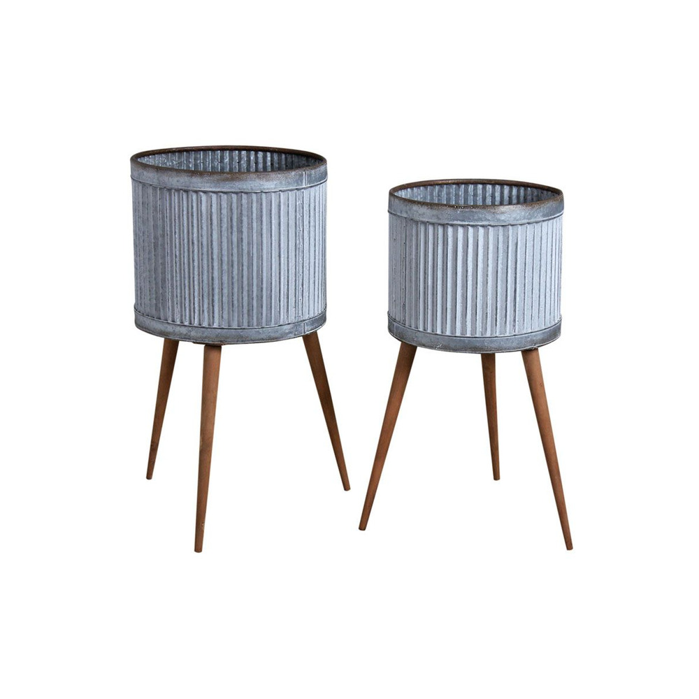 Cache-pots sur pieds zigzag