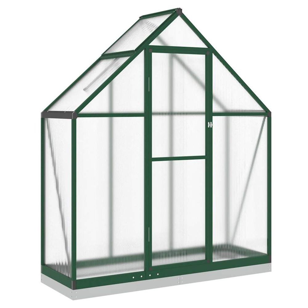 Serre avec cadre de base vert 169x58x202 cm aluminium