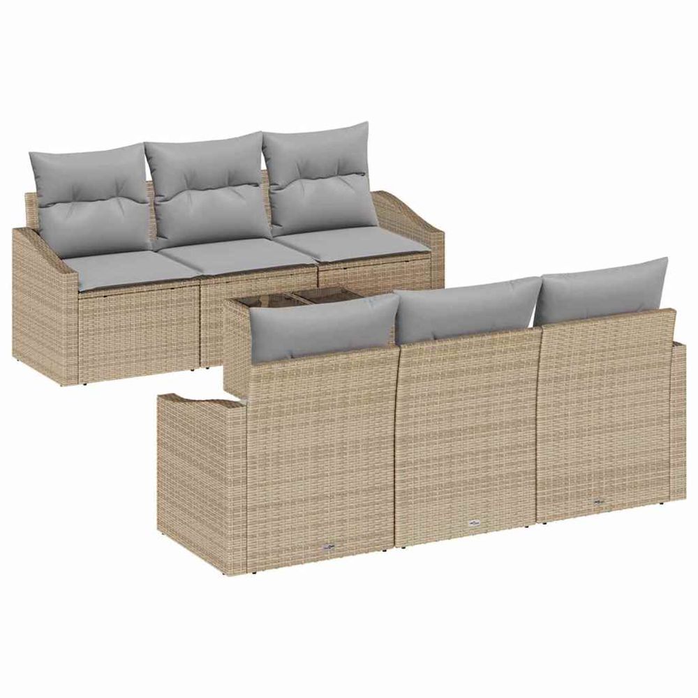 Ensemble de canapés 7 pc beige et gris polyrotin