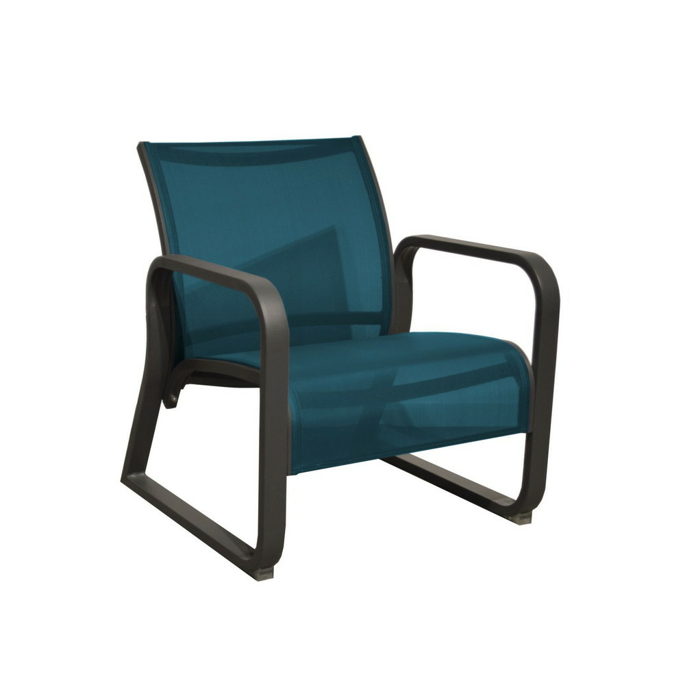Lot de 2 fauteuils de jardin quenza ii graphite/bleu - alu/toile tpep