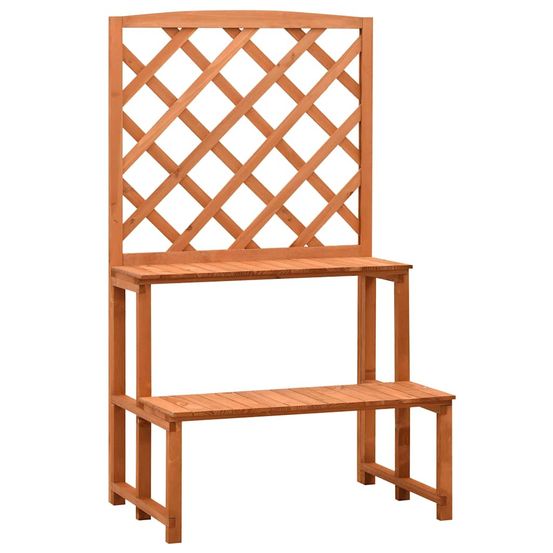 Support de plantes et treillis orange 70x42x120cm bois de sapin