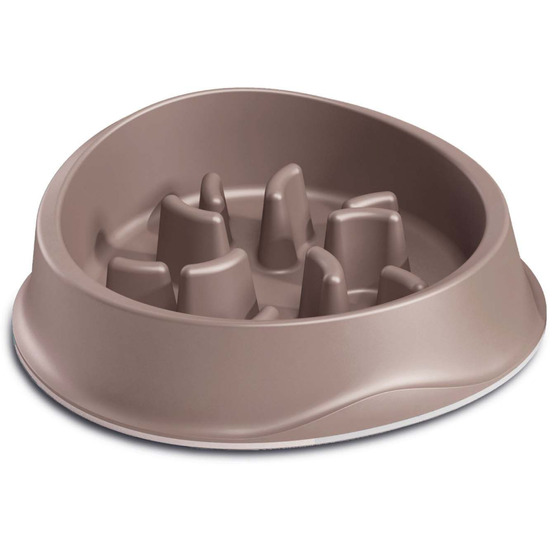 Gamelle anti glouton slow feeder 1 litre taupe