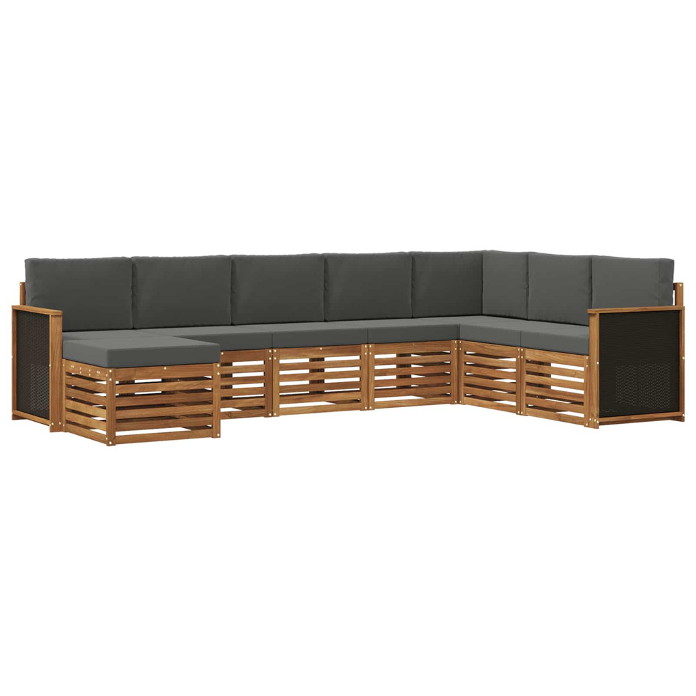 Ensemble de canapés d'extérieur 6 pcs naturel et anthracite