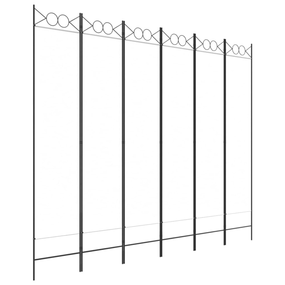 Cloison de séparation 6 panneaux blanc 240x200 cm tissu