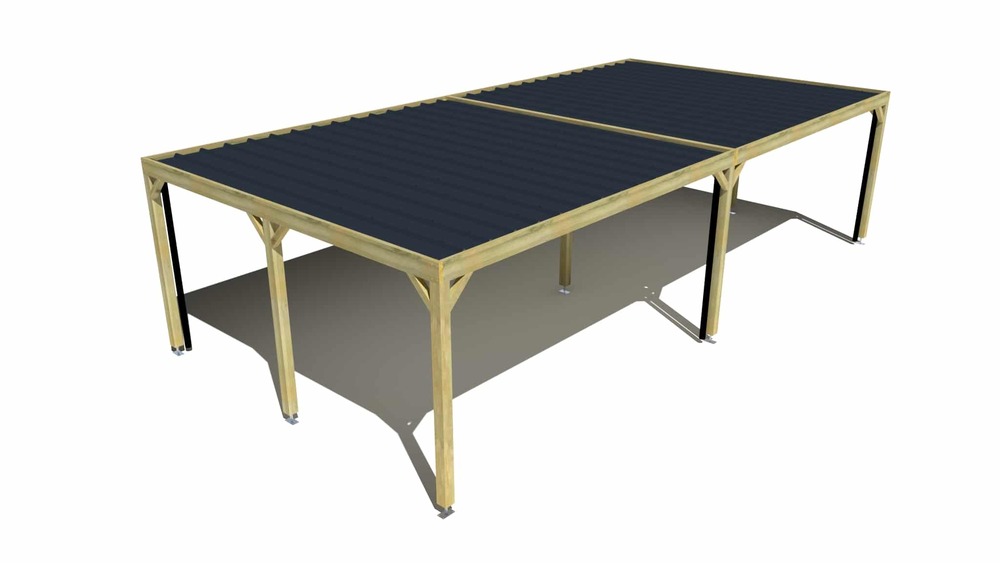 Carport bois • 10m x 5m • indépendante • sens largeur • livraison comprise