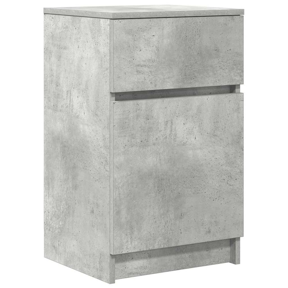 Table de chevet gris béton 39x35x65 cm bois d’ingénierie