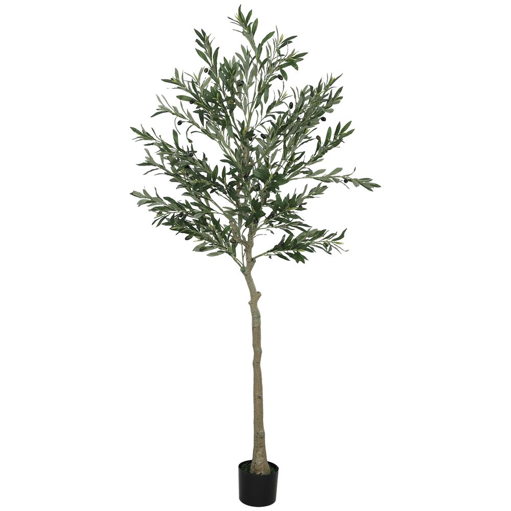 Olivier artificiel pot soie plastique salon bureau décoration 180cm vert