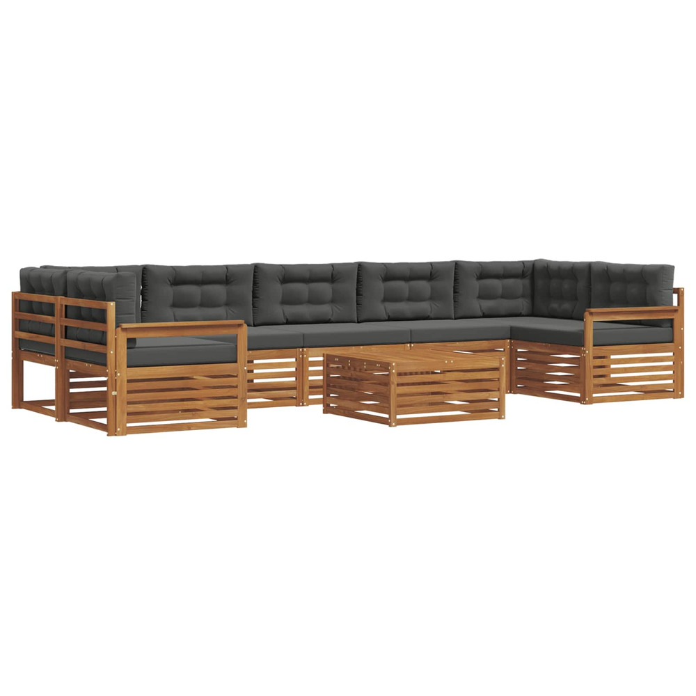 Ensemble de canapés d'extérieur 8 pcs naturel et anthracite