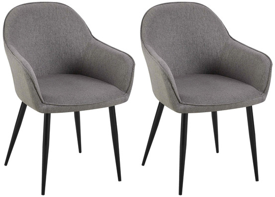 Lot de 2 chaises de salle à manger tissu boise