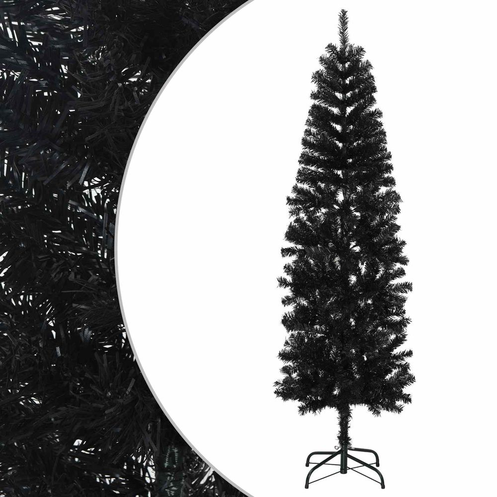 Arbre de noël artificiel slim 240 cm pvc et acier noir | Truffaut
