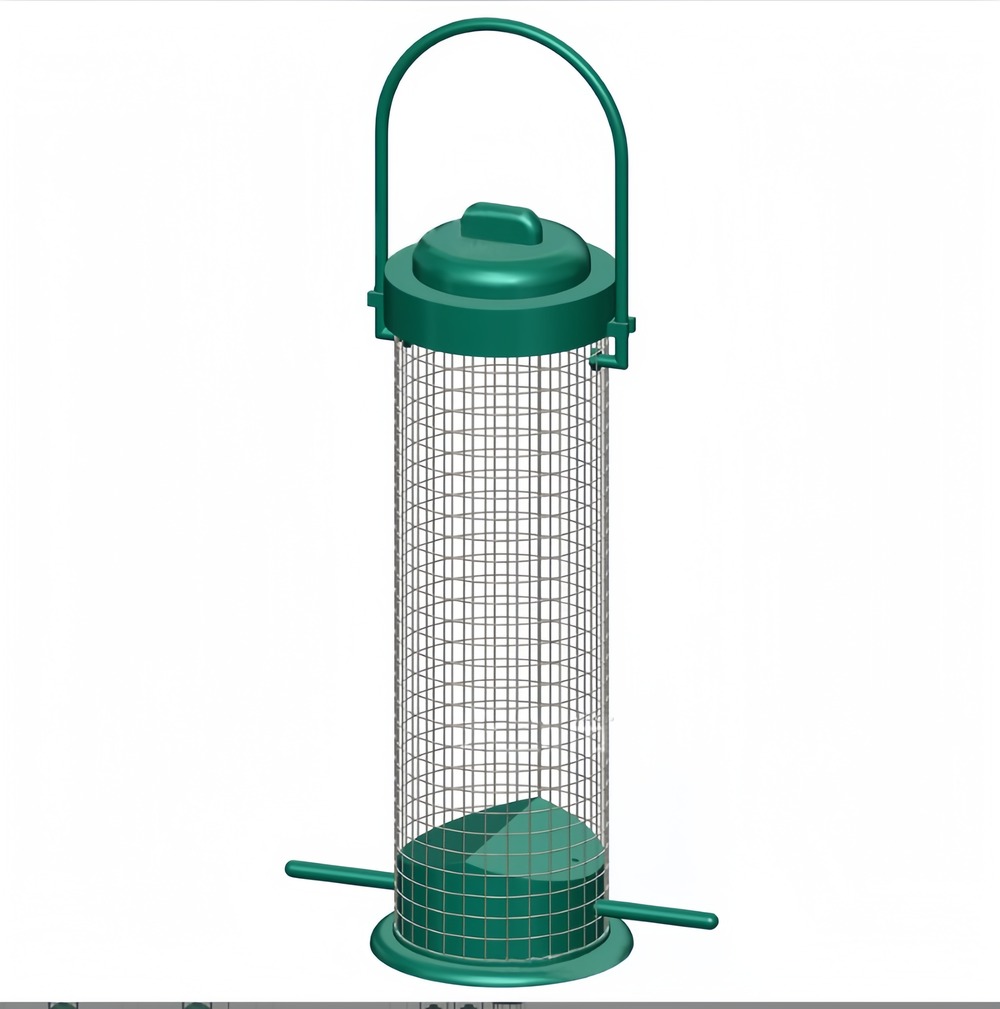 Mangeoire à oiseaux suspendue en fer forgé vert pour extérieur