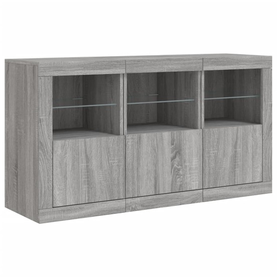 Buffet bahut commode armoire meuble de rangement organisateur cuisine salle de séjour salon avec lumières led sonoma 123 x 37