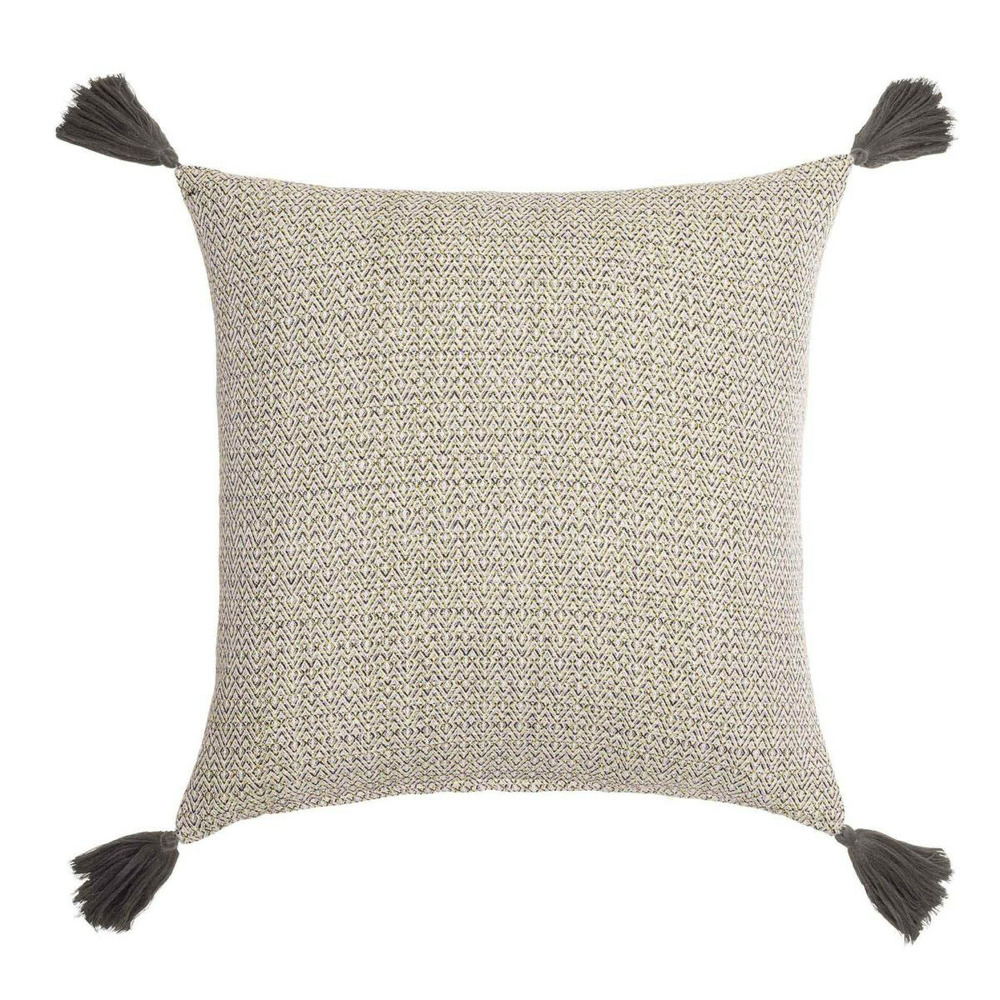 Coussin déco à pompons 