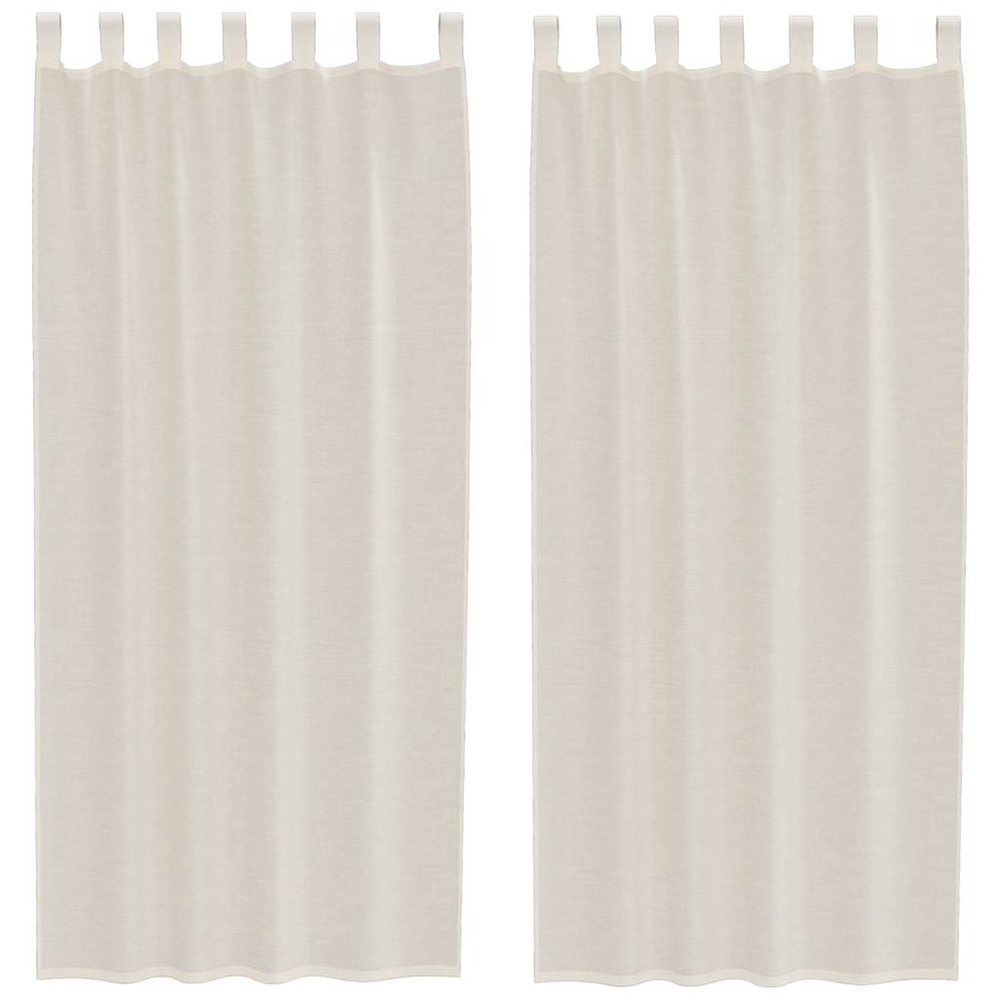 Rideaux en voile avec passants 2 pcs crème