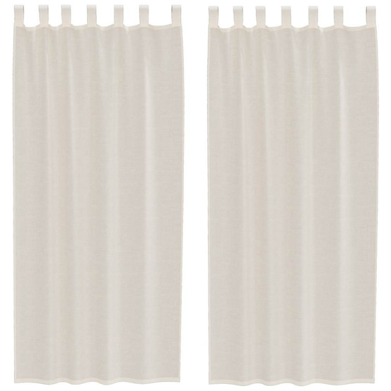 Rideaux en voile avec passants 2 pcs crème