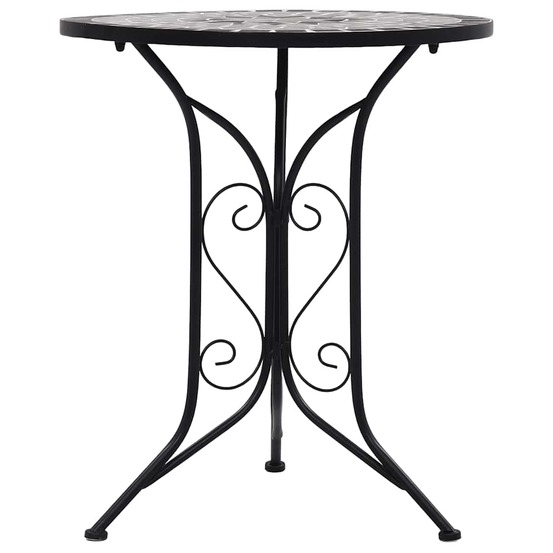 Table de bistro mosaïque gris 60 cm céramique