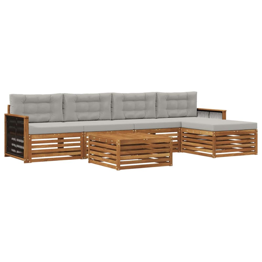 Ensemble de canapés d'extérieur 6 pc naturel et gris clair