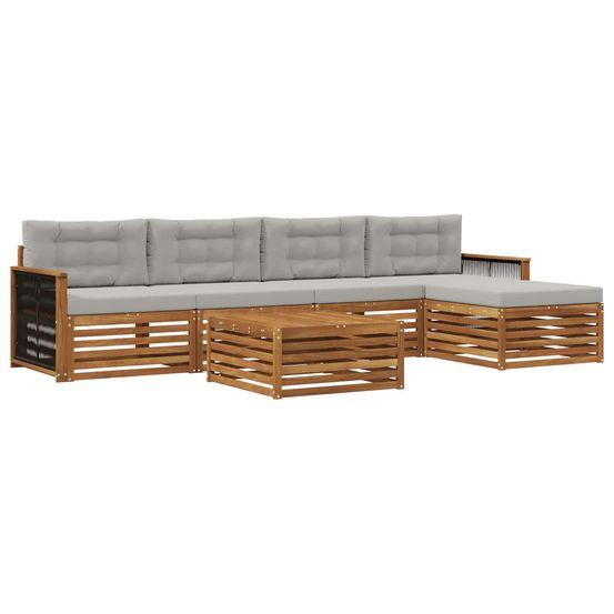 Ensemble de canapés d'extérieur 6 pc naturel et gris clair