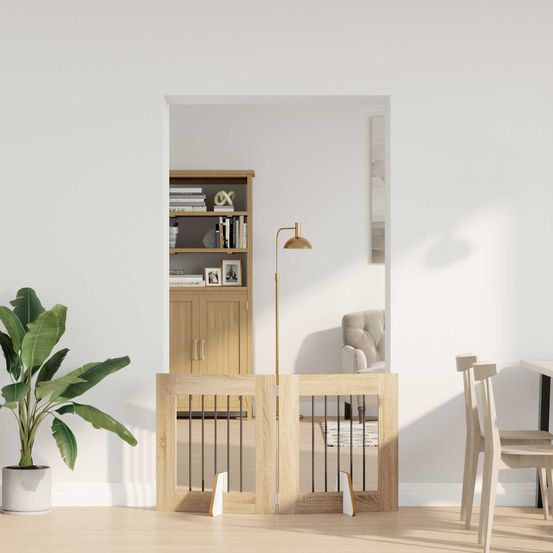 Barrière pliable chien bois d'ingénierie intérieur agencement 120cm chêne sonoma