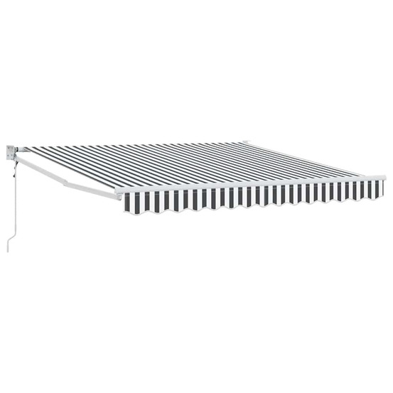 Auvent rétractable anthracite/blanc 3x2,5 m tissu et aluminium