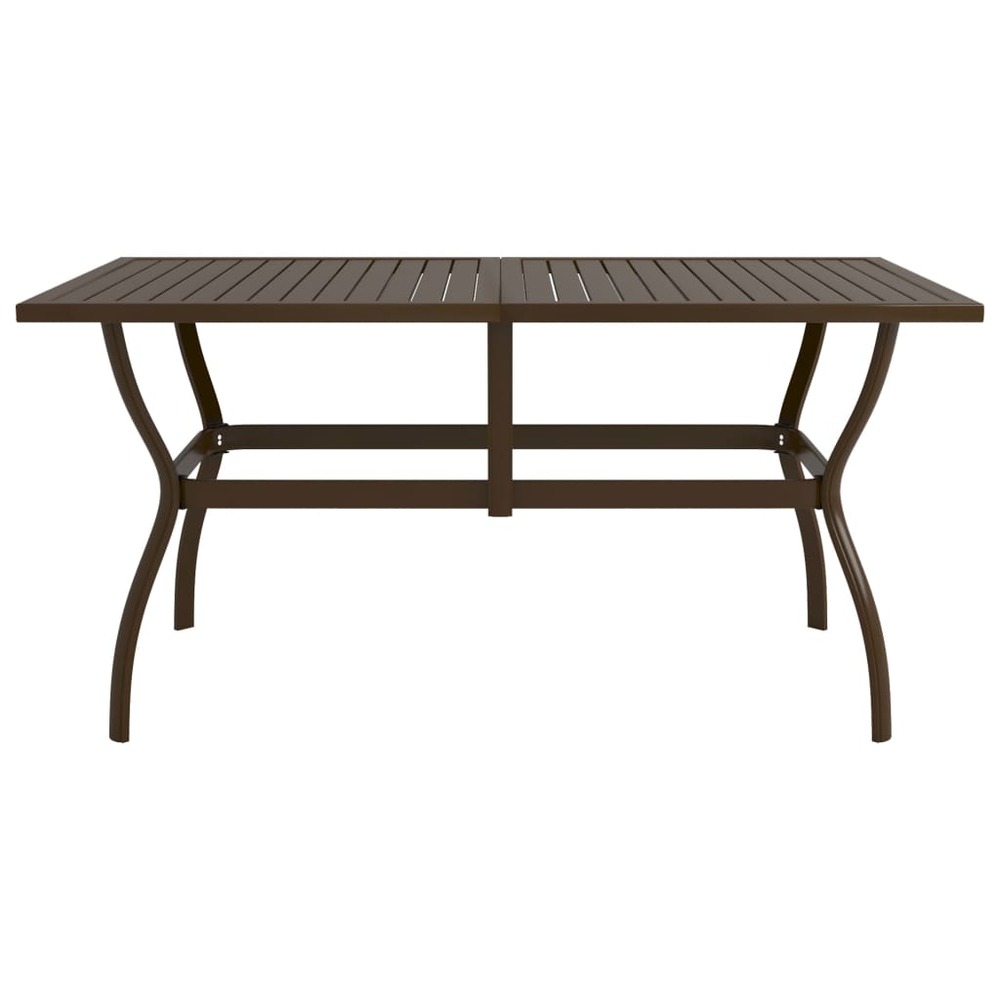 Table de jardin marron 140x80x72 cm acier