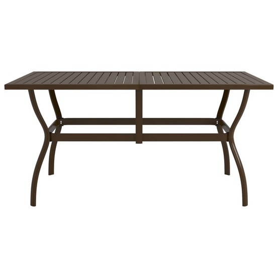 Table de jardin marron 140x80x72 cm acier