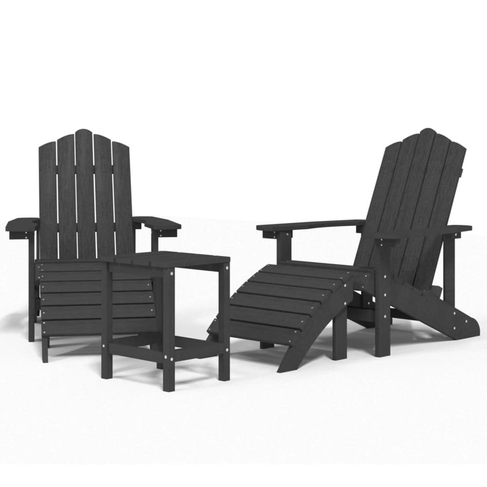 Chaises de jardin adirondack repose-pied table pehd anthracite