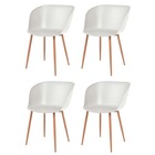 Chaises de salle à manger 4 pcs blanc plastique