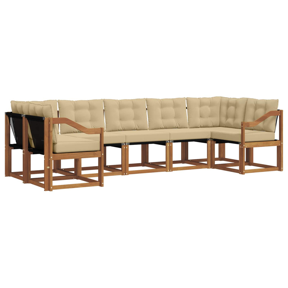 Ensemble de canapés d'extérieur 7 pcs naturel et beige