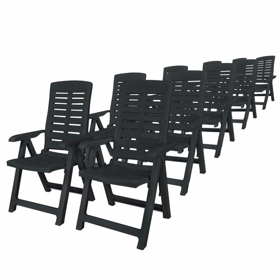 Ensemble à manger d'extérieur 11 pcs plastique anthracite
