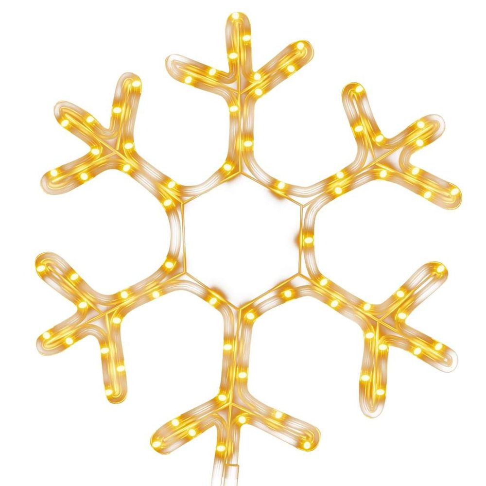 Figure de flocon de neige de noël et 72 led blanc chaud 38x37cm