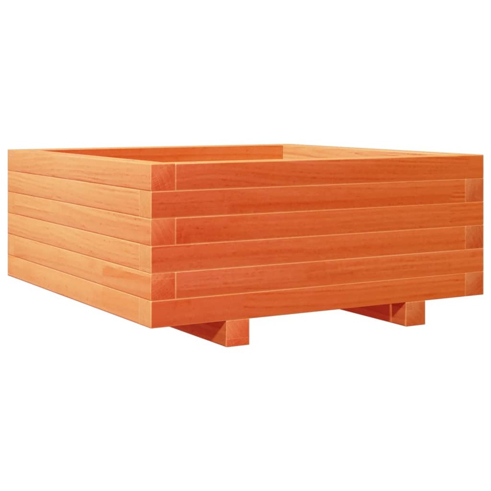 Jardinière bac lit surélevé plantes fleurs terrasse jardin cire 60 x 60 x 26,5 cm bois de pin massif marron