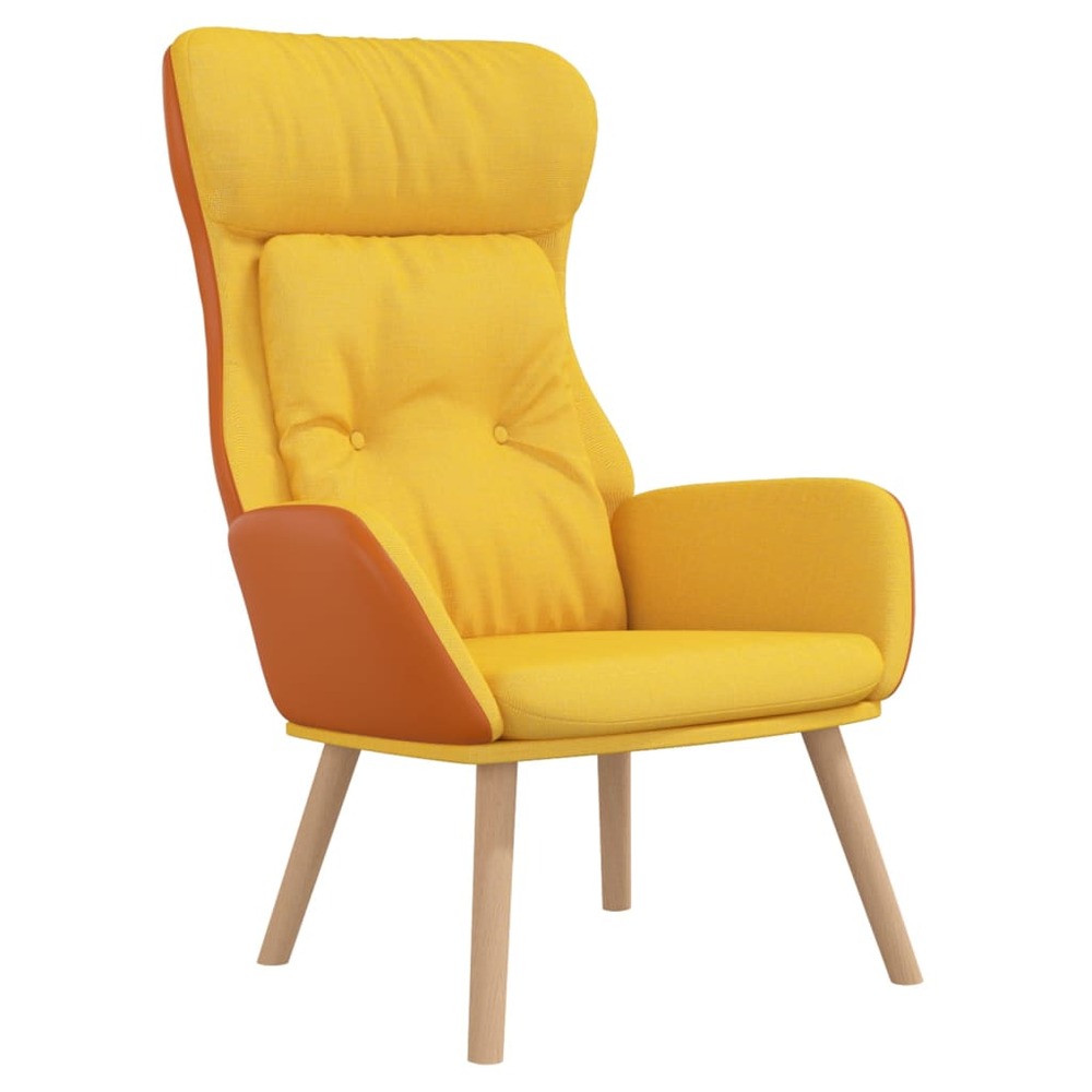 Chaise de relaxation jaune moutarde tissu et pvc