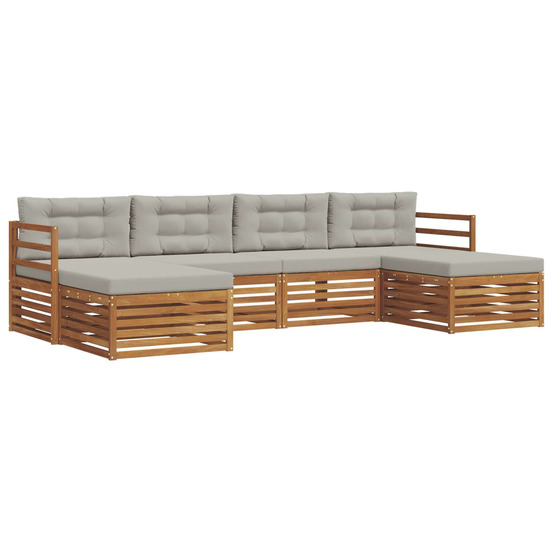 Ensembles de canapés avec coussin 6 pcs gris naturel et clair