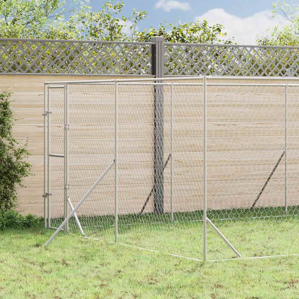 Chenil extérieur acier galvanisé pour chiens et animaux jardin 4x12x2 m