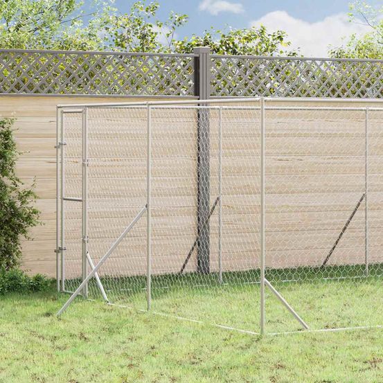 Chenil extérieur acier galvanisé pour chiens et animaux jardin 4x12x2 m