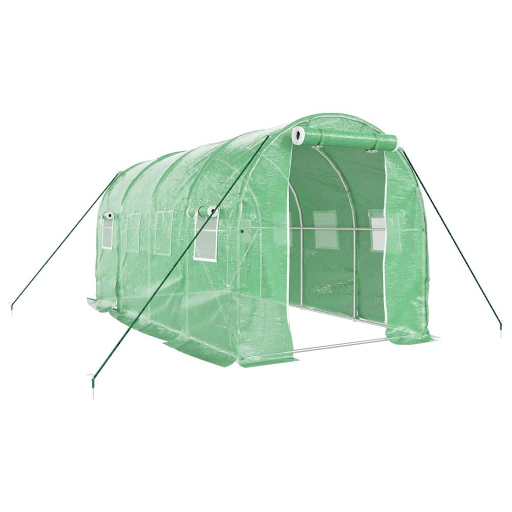 Serre avec cadre en acier vert 8 m² 4x2x2 m