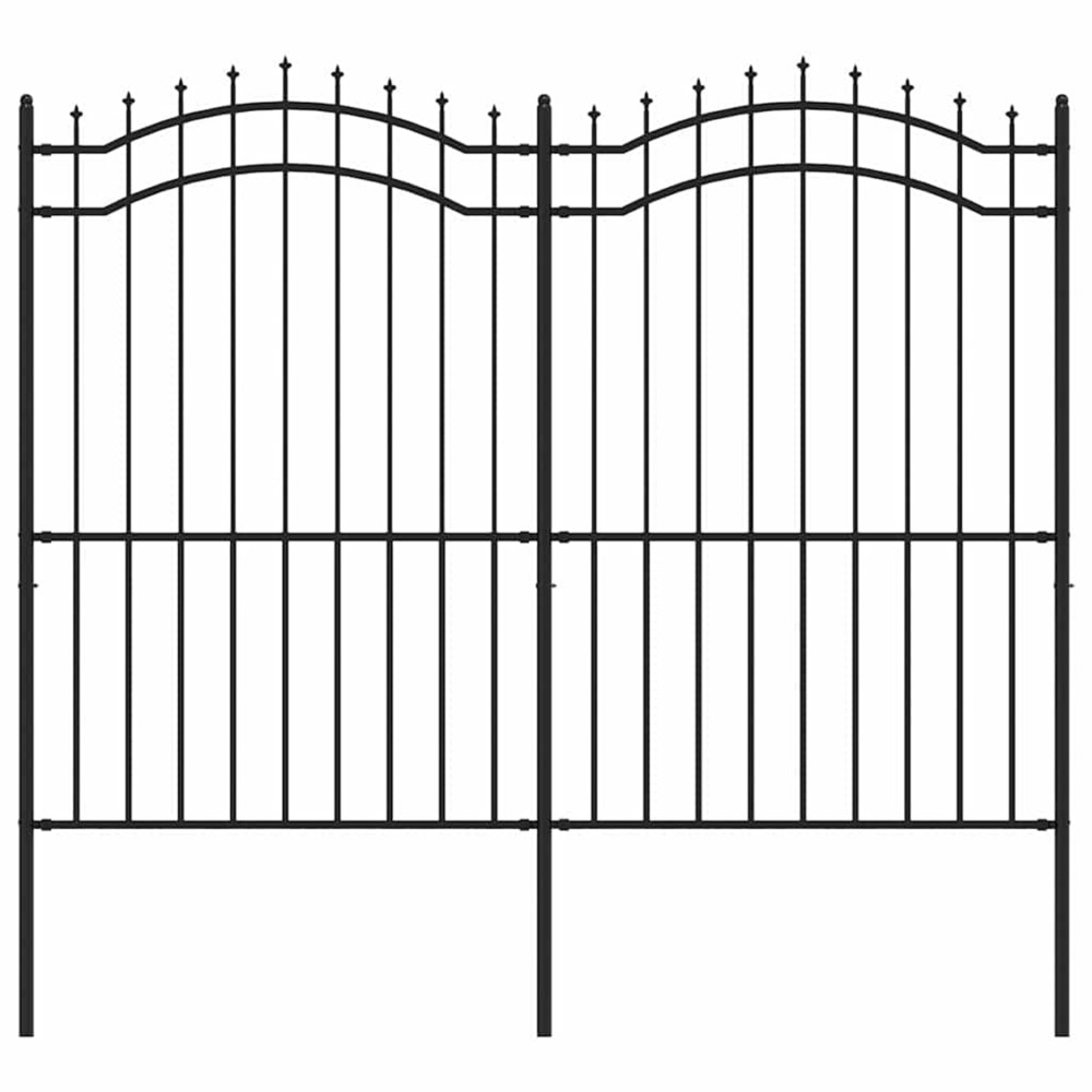 Clôture de jardin woerden avec pointe en forme de lance, noire, 240 x 175 cm, acier
