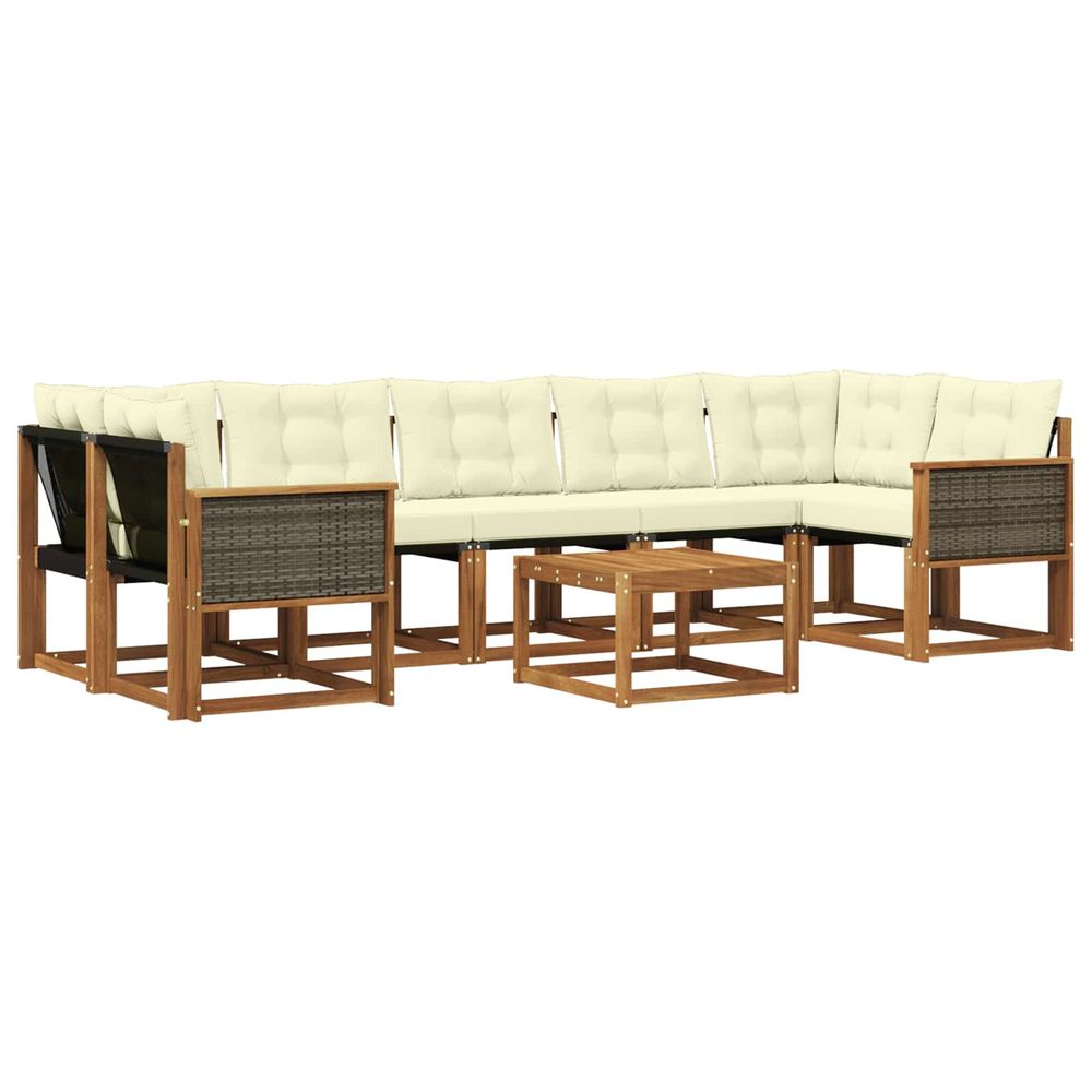 Ensemble de canapés d'extérieur 8 pc naturel et crème