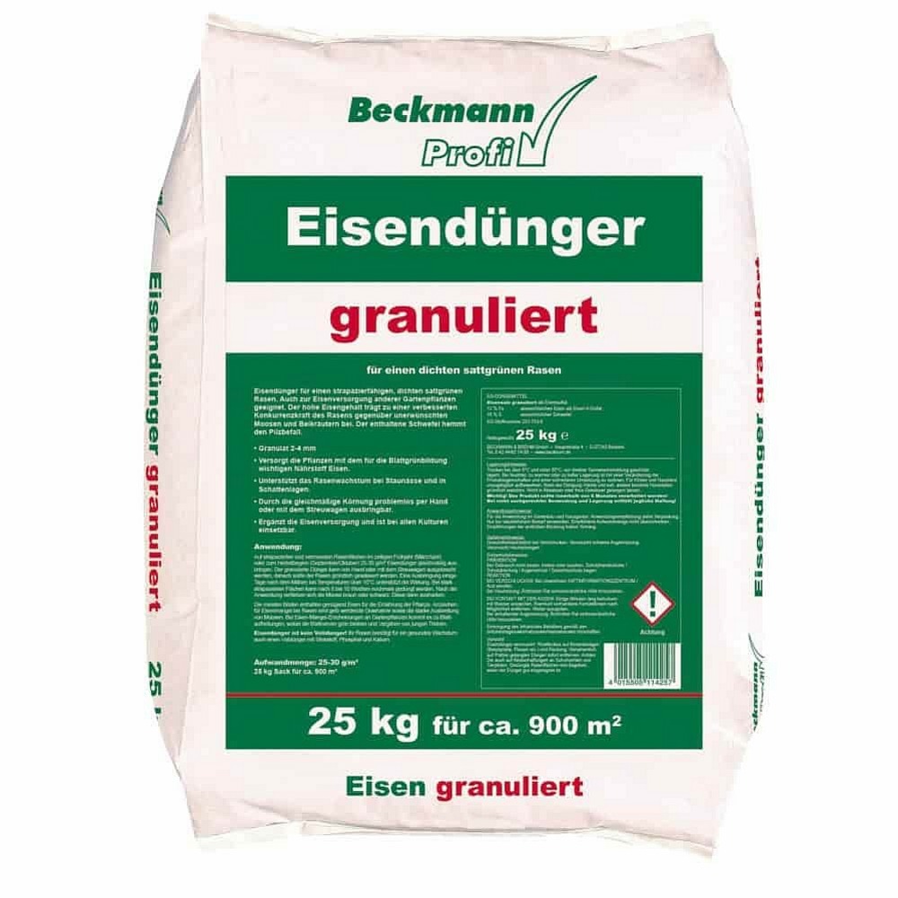 25 kg d'engrais de fer granulaire beckmann 2-4mm pour env. 900m²